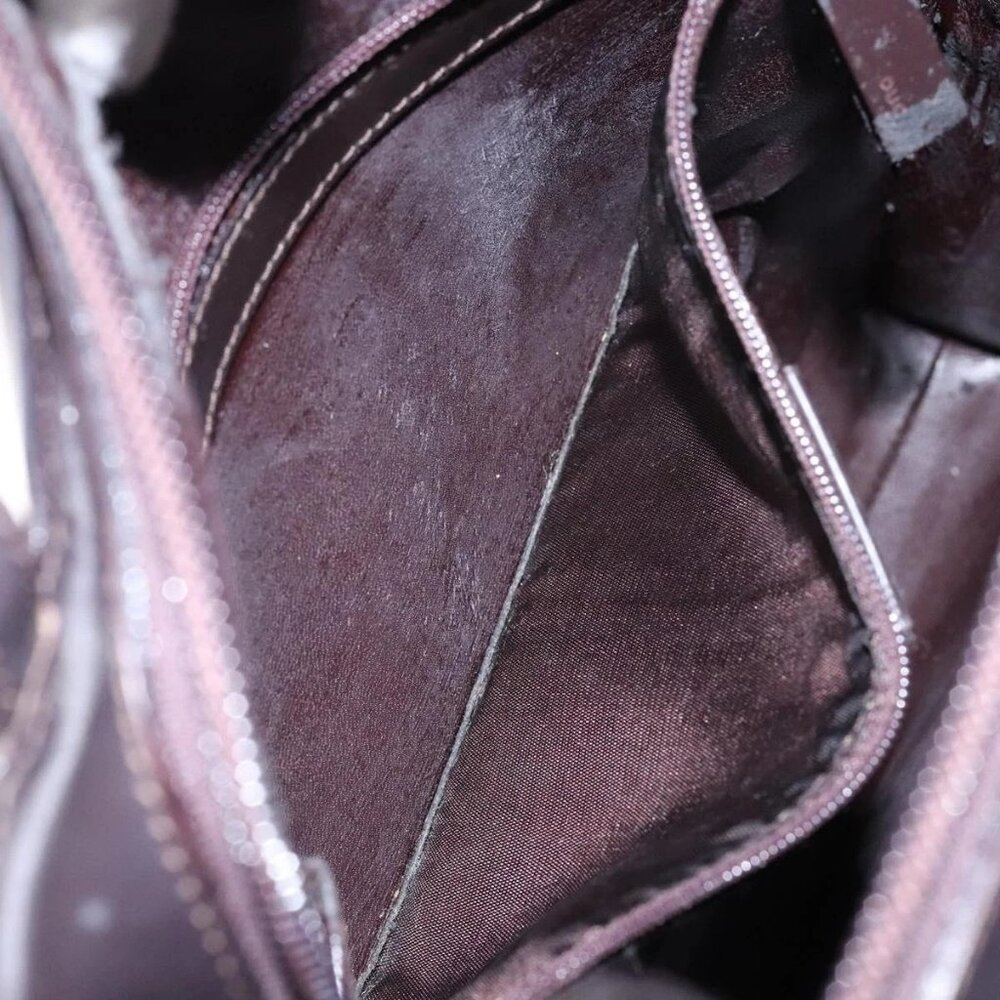 GUCCI Shoulder Bag Patent leather Dark Brown - Picture 14 of 16